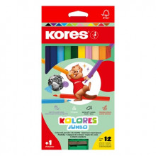 PASTELKY KORES KOLORES JUMBO TROJHRANNÉ 12 BAREV