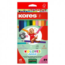 PASTELKY KORES KOLORES JUMBO TROJHRANNÉ 24 BAREV